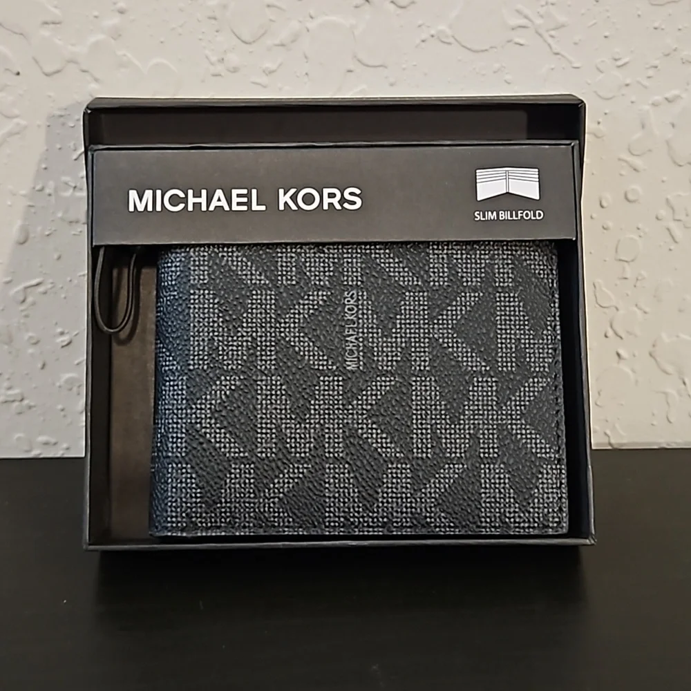 Michael Kors Jet Set Mens Slim Billfold Wallet, NWT, Black